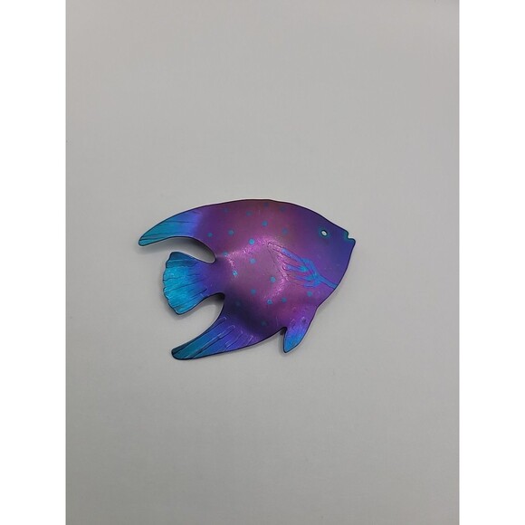 Vintage Brooch Pin Fish Purple Blue Ocean  School Jewelry Costume - Picture 15 of 16